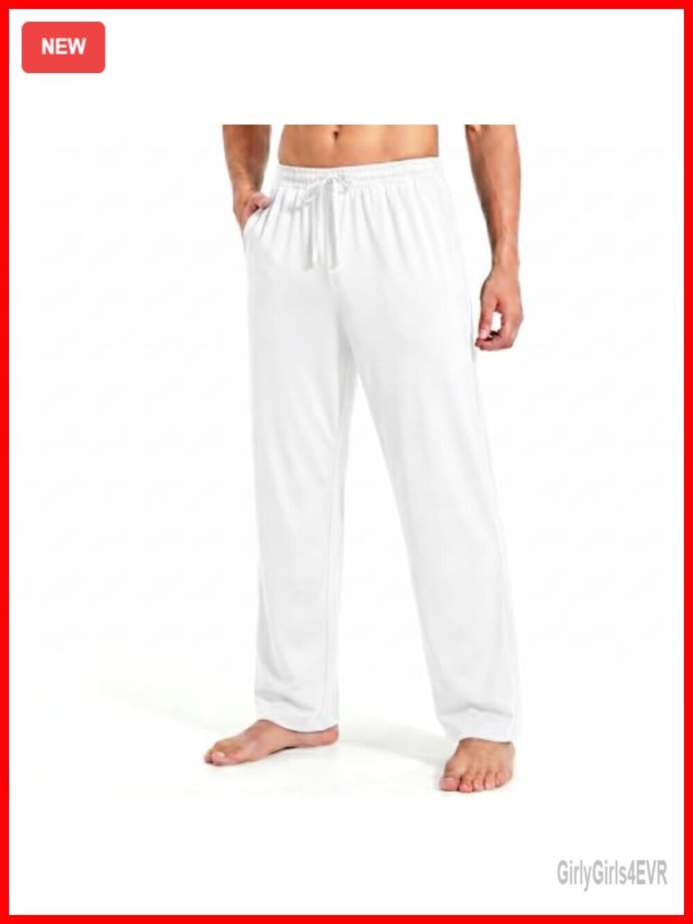 Men's Yoga Pants Open Bottom Baggy Sweatpants Lightweight Athletic Lounge